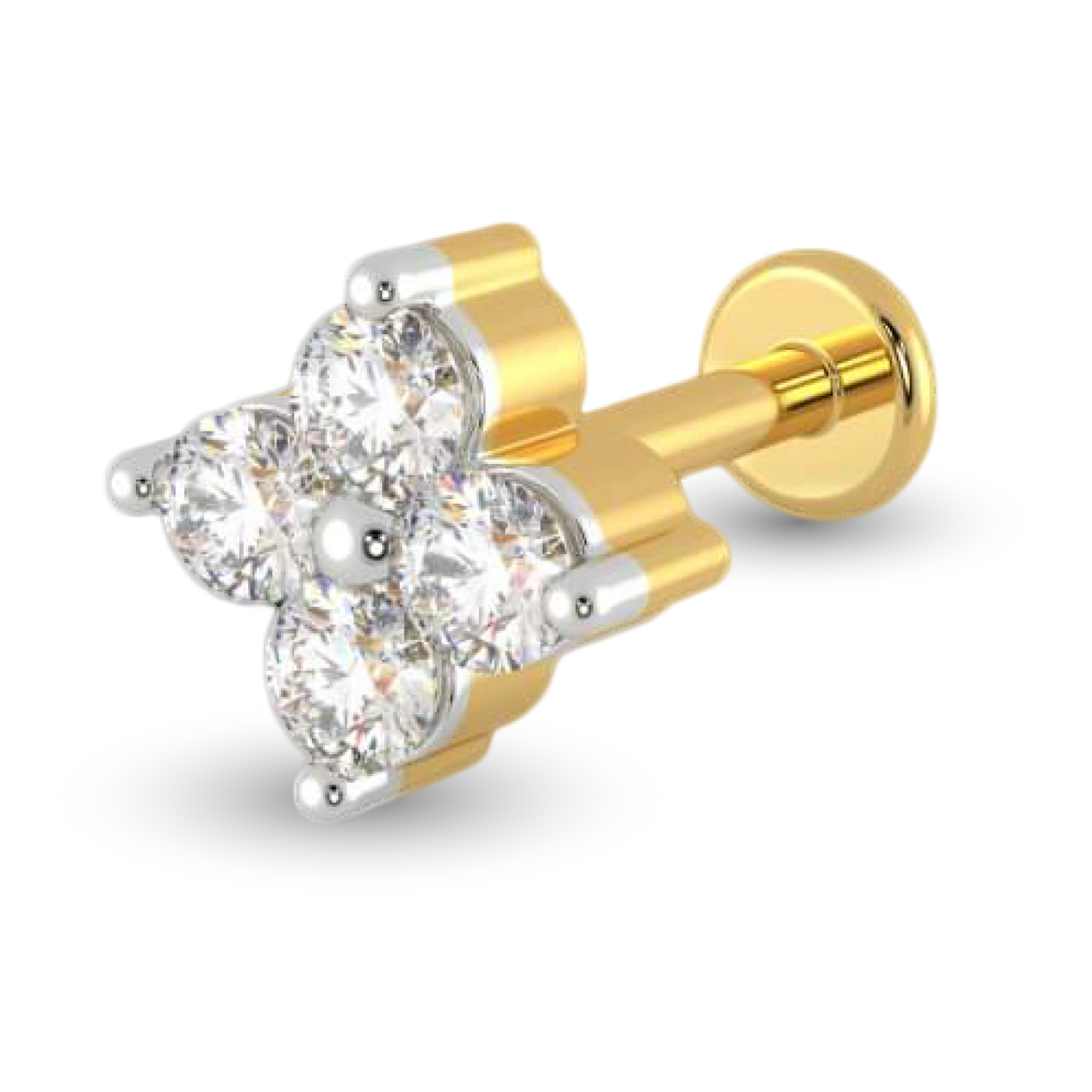 4 STONE DIAMOND CUT NOSE PIN image 0