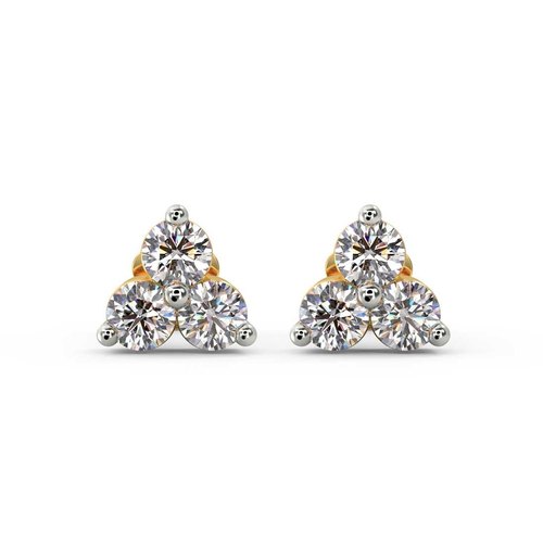 Diamond cut Nose Pin 3 Stone image 2