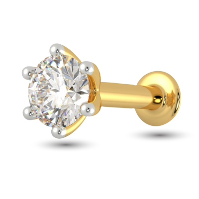 Diamond cut Nose Pin 1 Stone -0.10CT image 0