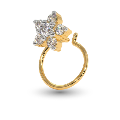 The Geranium Nose Pin Round 6 stone image 0