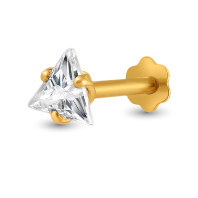 Triangle DIAMOND CUT NOSE PIN image 0