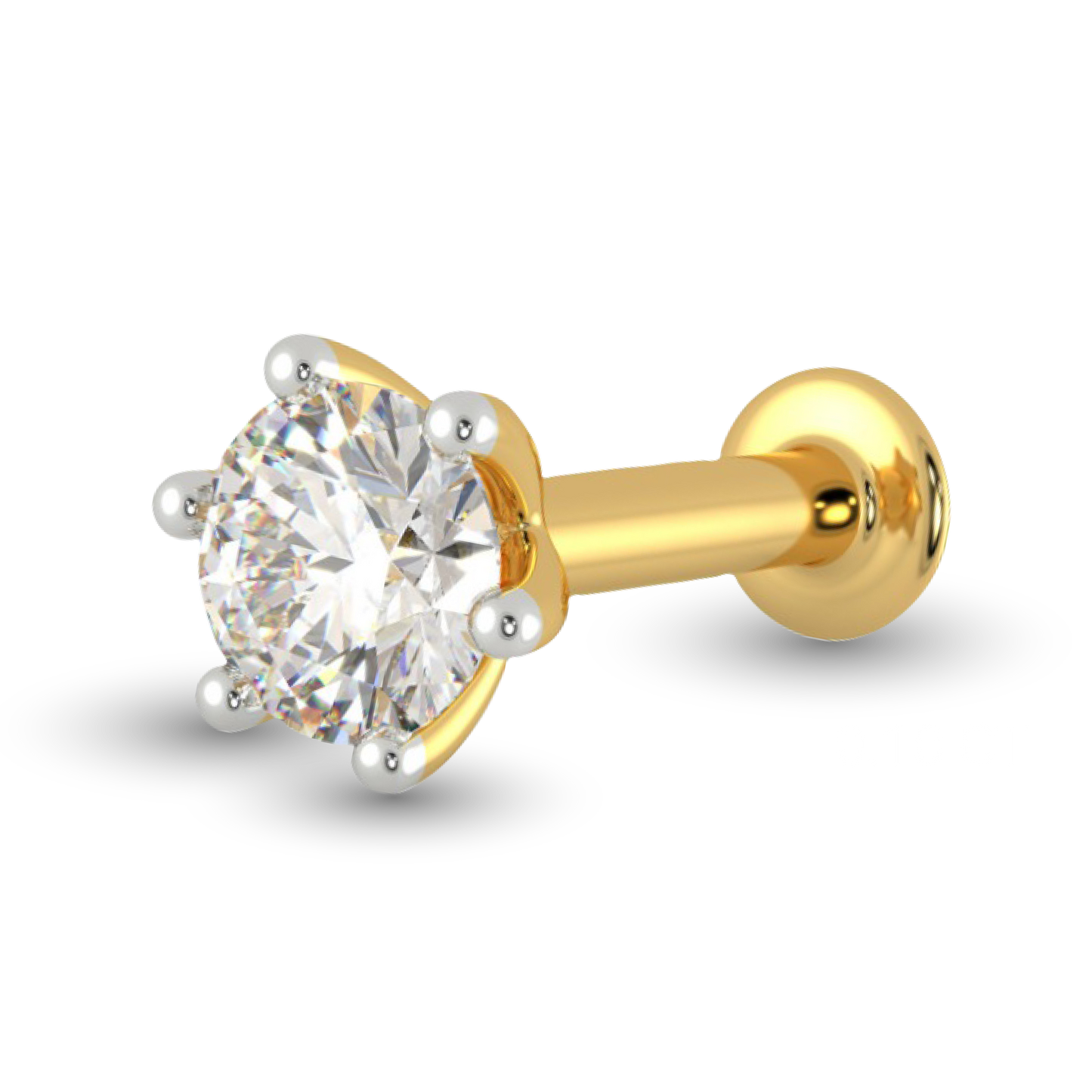 Diamond cut Nose Pin1 Stone-0.03 image 0