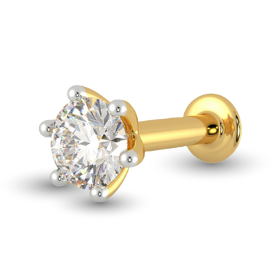 Diamond cut Nose Pin1 Stone-0.03 image 0