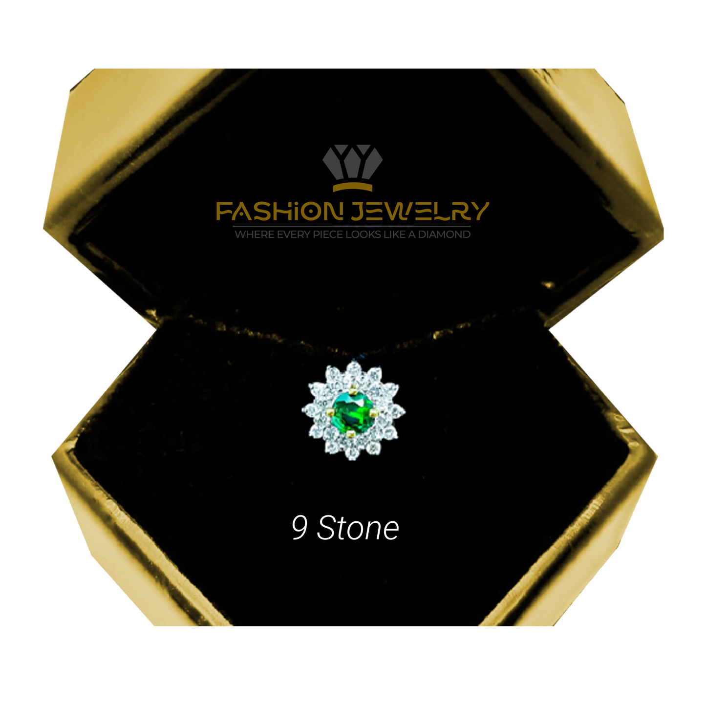 9 STONE DIAMOND CUT NOSE-PIN image 0