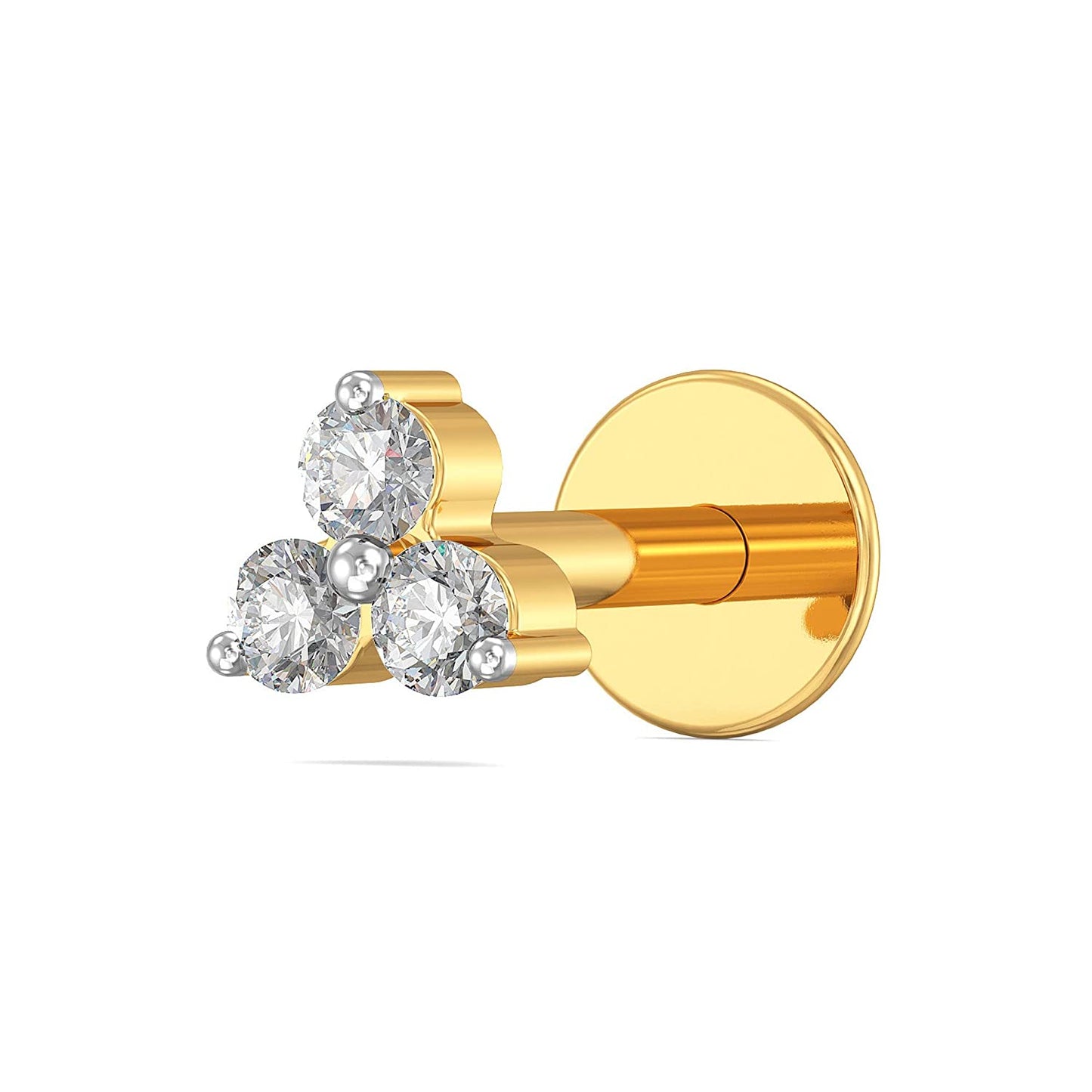 Diamond cut Nose Pin 3 Stone image 1