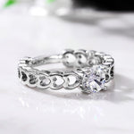 Hollow Out Heart Ring Simulated Diamond Ring image 4