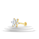Color 7+7 Stone Nosepin With Finger Ring Free image 2