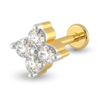 4 STONE DIAMOND CUT  NOSE PIN image 0