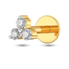 Diamond cut Nose Pin 3 Stone image 0