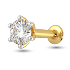 Diamond cut Nose Pin 1 Stone -0.10CT image 0