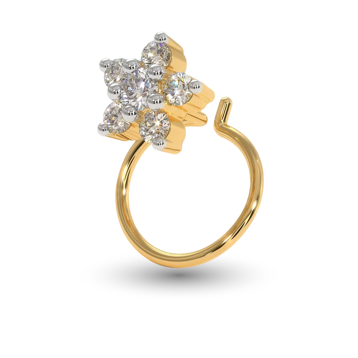The Geranium Nose Pin Round 6 stone image 0