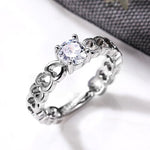 Hollow Out Heart Ring Simulated Diamond Ring image 3