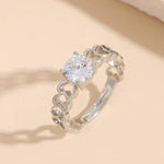 Hollow Out Heart Ring Simulated Diamond Ring image 5