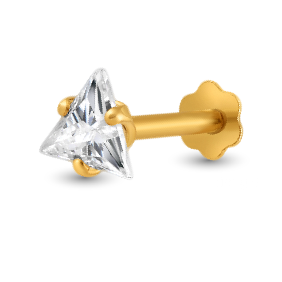 Triangle DIAMOND CUT NOSE PIN image 0