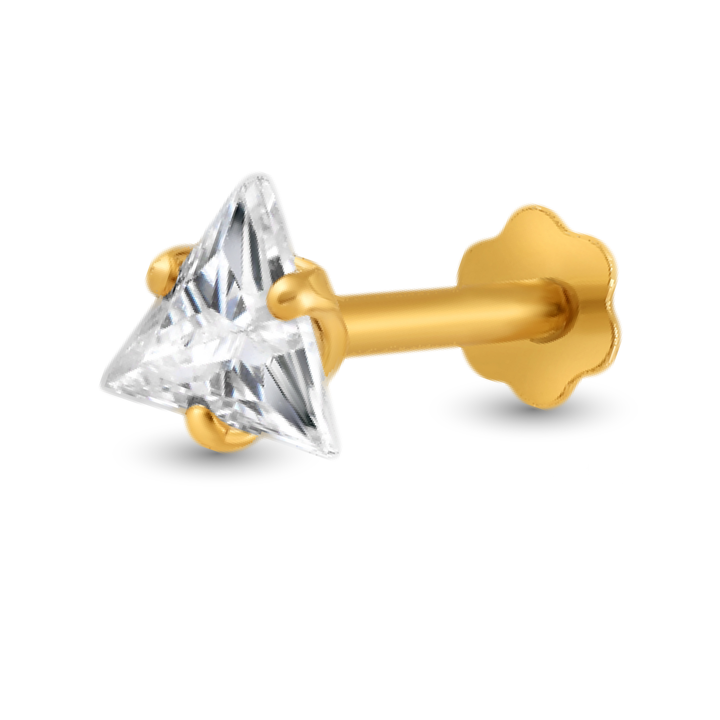 Triangle DIAMOND CUT NOSE PIN image 0