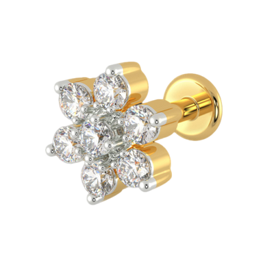 Diamond cut Nose Pin 7 Stone-0.10ct image 0